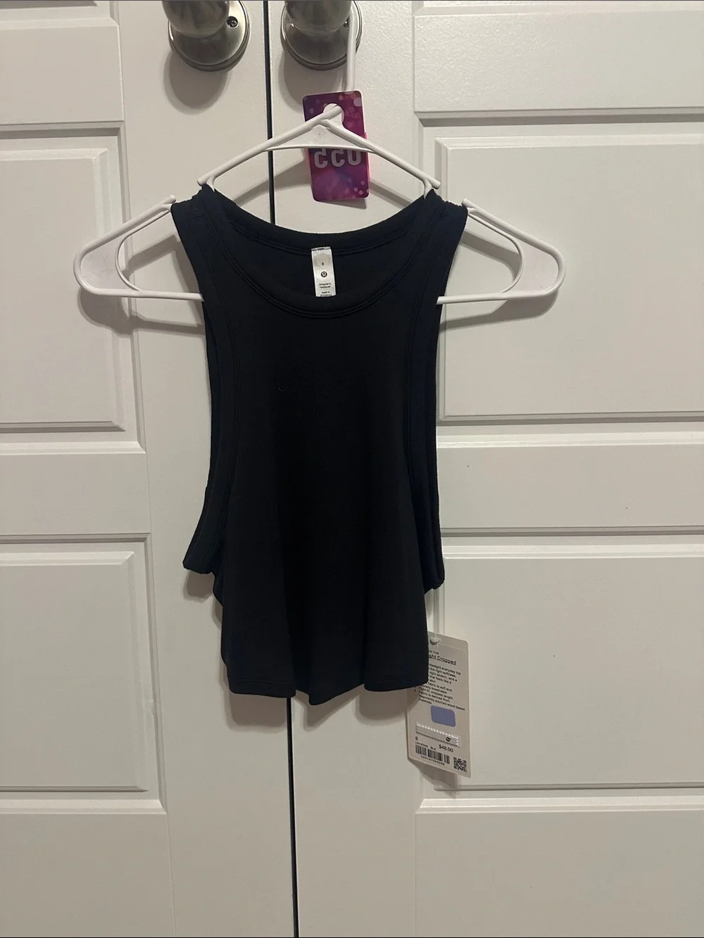 NWT Lululemon Hold Tight Cropped Tank Top Black